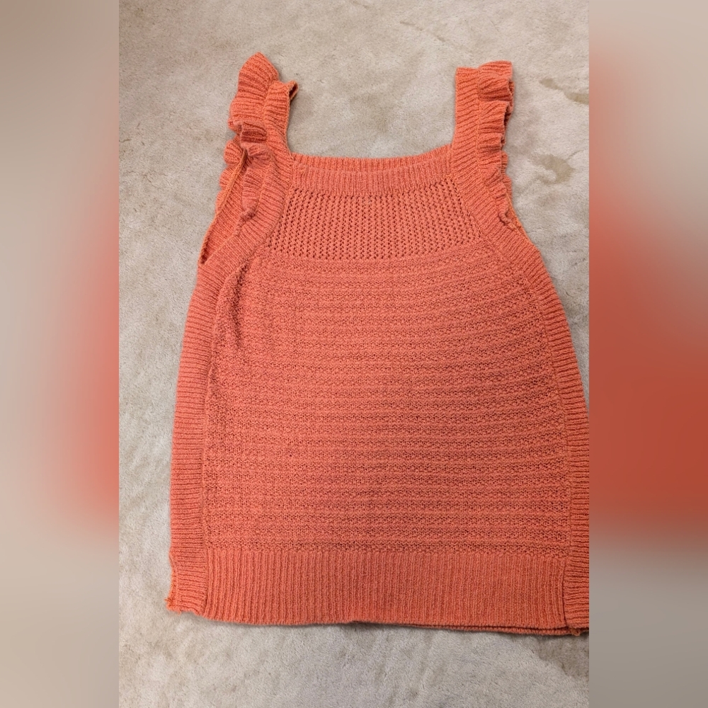 Ella Moss Vibrant Orange Knit Tank Top